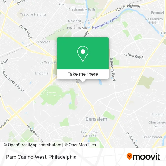 Parx Casino-West map