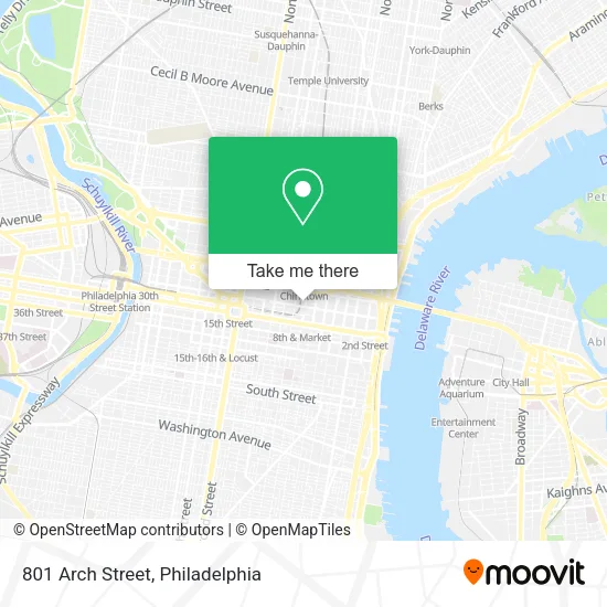 801 Arch Street map