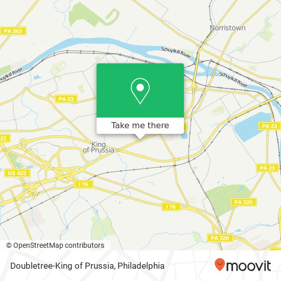 Mapa de Doubletree-King of Prussia