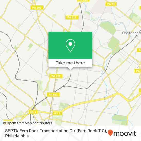SEPTA-Fern Rock Transportation Ctr (Fern Rock T C) map