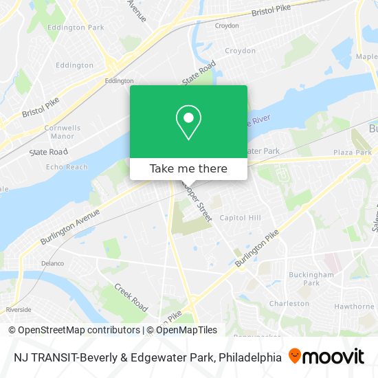 Mapa de NJ TRANSIT-Beverly & Edgewater Park
