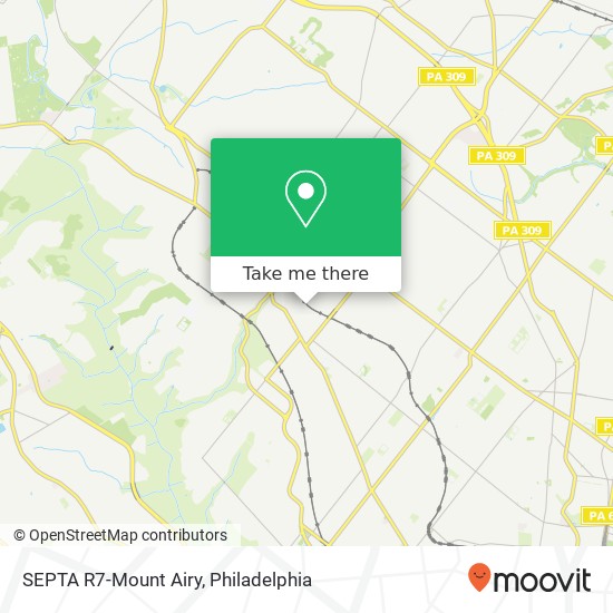 SEPTA R7-Mount Airy map