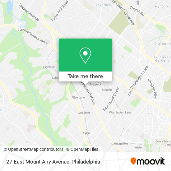Mapa de 27 East Mount Airy Avenue