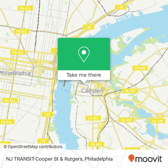 NJ TRANSIT-Cooper St & Rutgers map