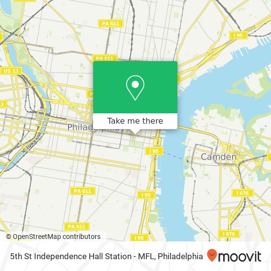 Mapa de 5th St Independence Hall Station - MFL