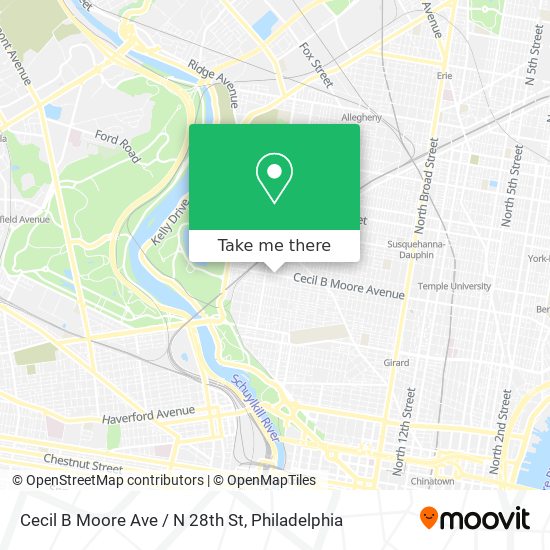 Cecil B Moore Ave / N 28th St map