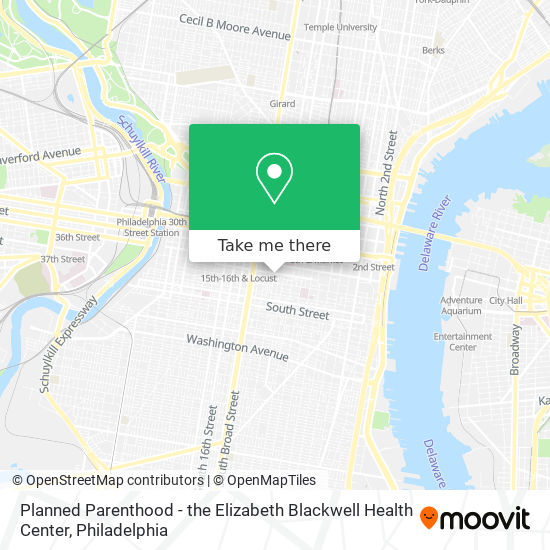 Mapa de Planned Parenthood - the Elizabeth Blackwell Health Center