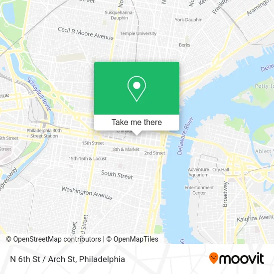 N 6th St / Arch St map