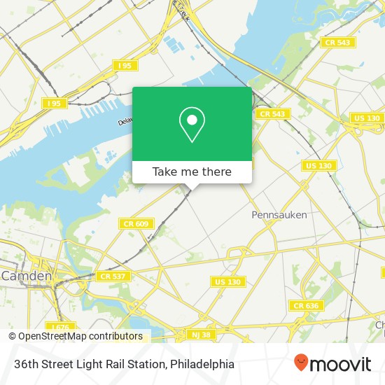 Mapa de 36th Street Light Rail Station