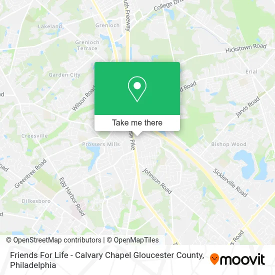 Friends For Life - Calvary Chapel Gloucester County map