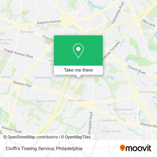 Cioffi's Towing Service map