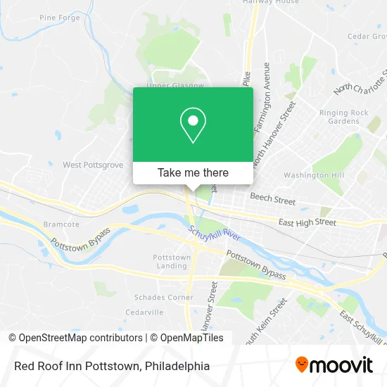 Red Roof Inn Pottstown map