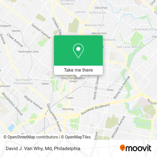 David J. Van Why, Md map