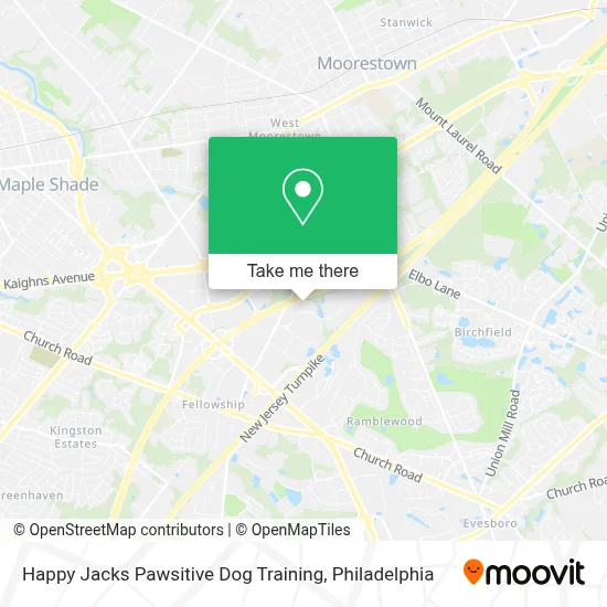 Happy Jacks Pawsitive Dog Training map