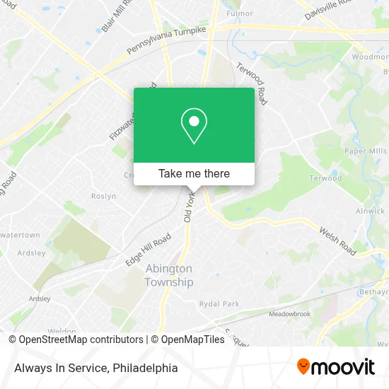 Always In Service map