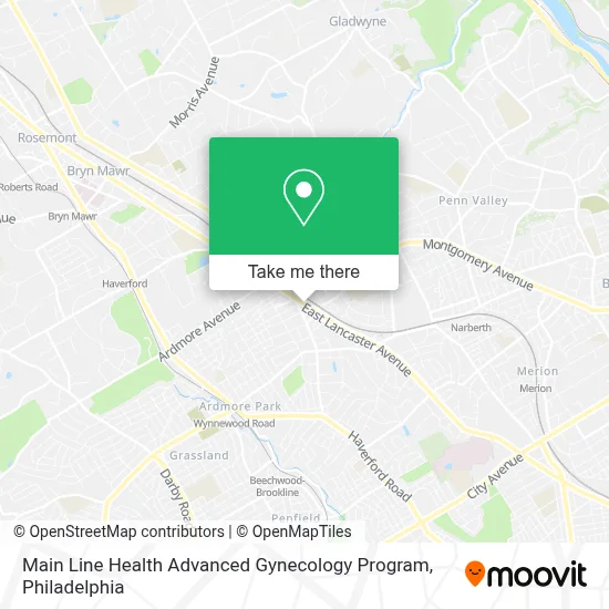 Main Line Health Advanced Gynecology Program map