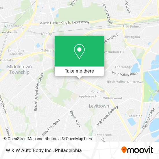 W & W Auto Body Inc. map