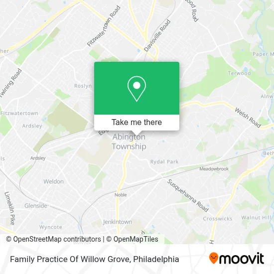 Family Practice Of Willow Grove map