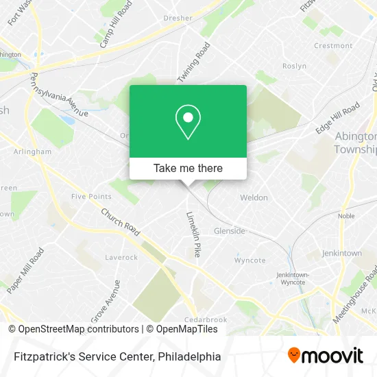 Fitzpatrick's Service Center map