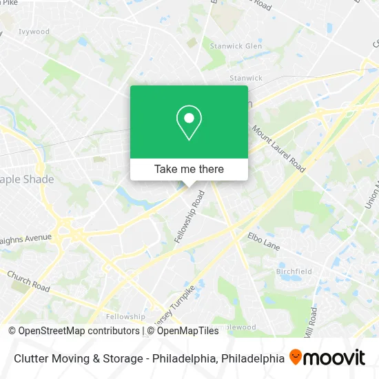 Clutter Moving & Storage - Philadelphia map