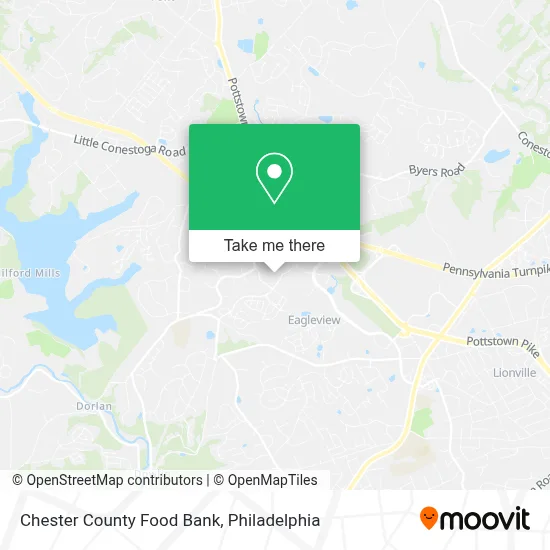 Chester County Food Bank map