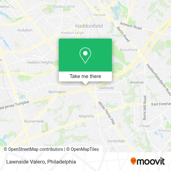 Lawnside Valero map