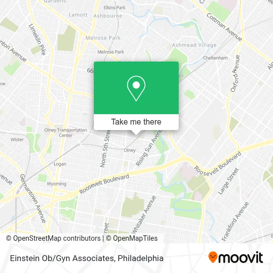Einstein Ob/Gyn Associates map