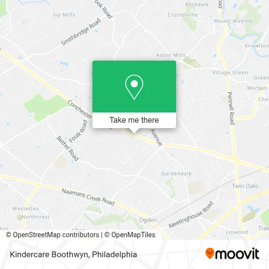 Kindercare Boothwyn map