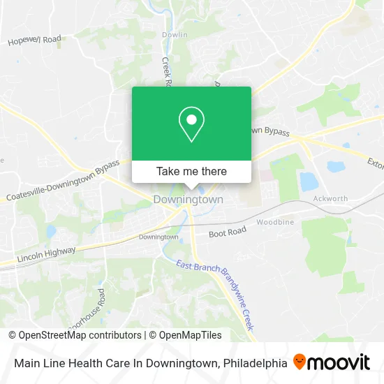 Main Line Health Care In Downingtown map