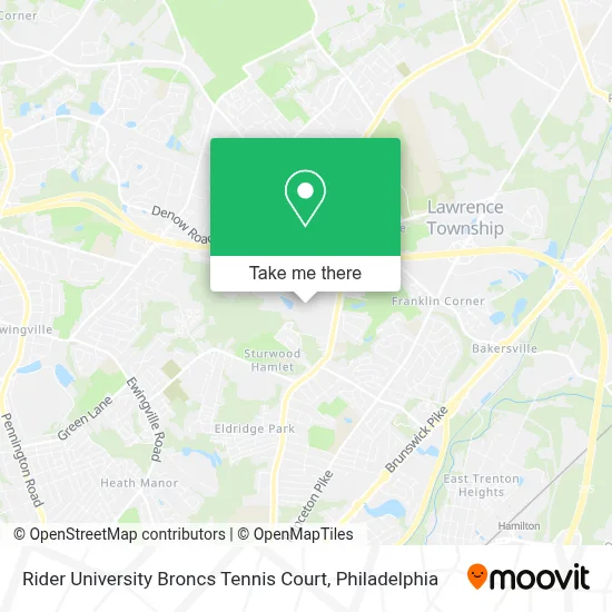 Rider University Broncs Tennis Court map