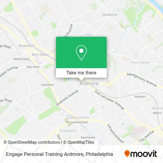Engage Personal Training Ardmore map