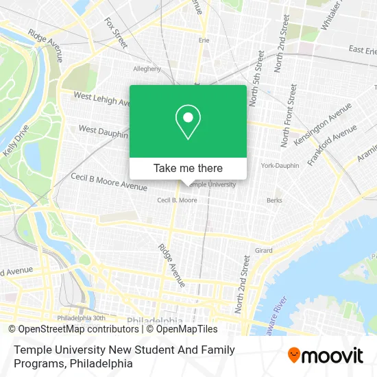 Temple University New Student And Family Programs map