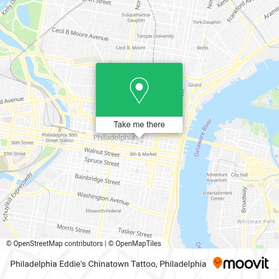 Philadelphia Eddie's Chinatown Tattoo map
