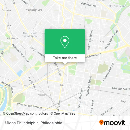 Midas Philadelphia map