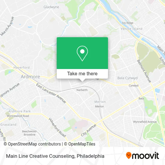 Main Line Creative Counseling map