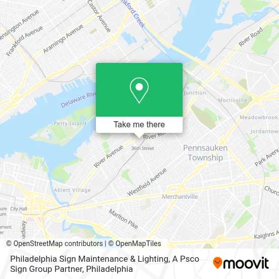Philadelphia Sign Maintenance & Lighting, A Psco Sign Group Partner map