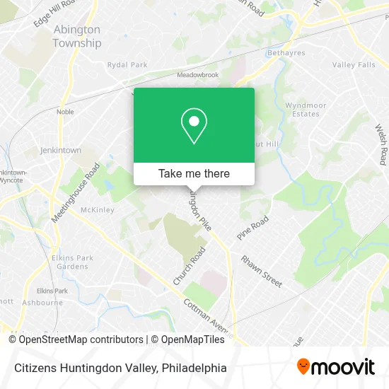 Citizens Huntingdon Valley map