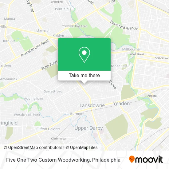 Five One Two Custom Woodworking map