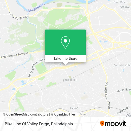 Bike Line Of Valley Forge map