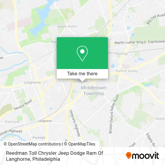 Reedman Toll Chrysler Jeep Dodge Ram Of Langhorne map