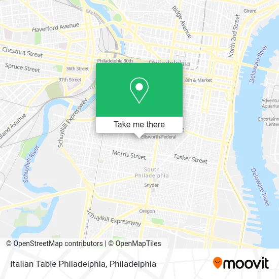 Italian Table Philadelphia map