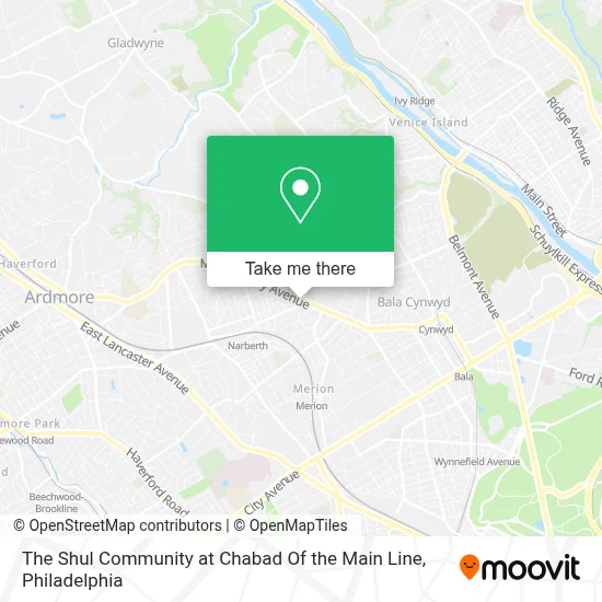 The Shul Community at Chabad Of the Main Line map