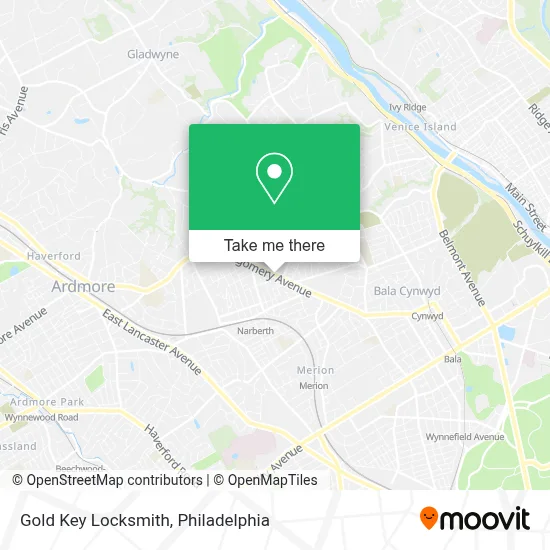 Gold Key Locksmith map
