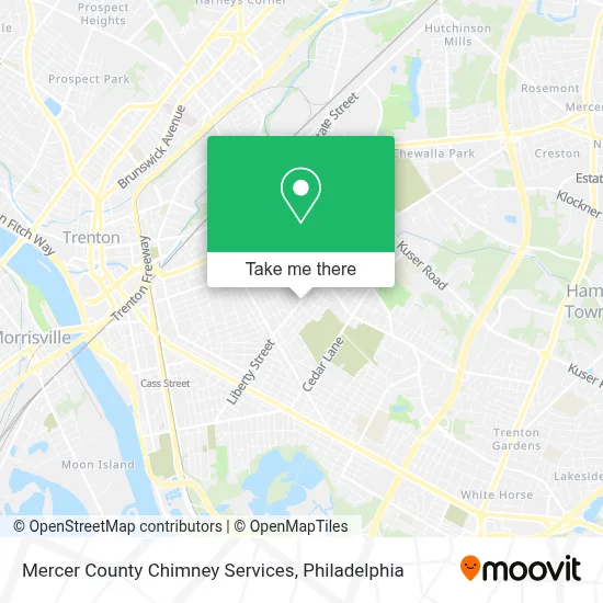 Mercer County Chimney Services map