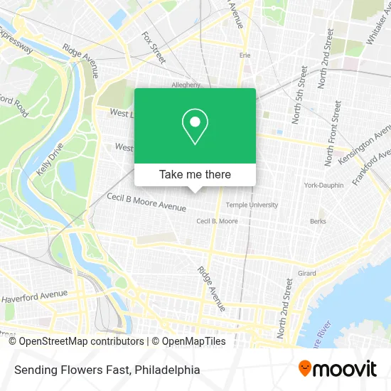 Sending Flowers Fast map