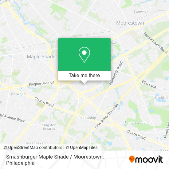 Smashburger Maple Shade / Moorestown map
