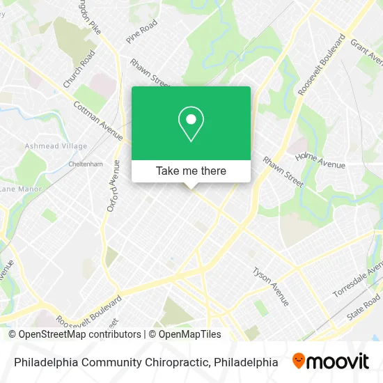 Philadelphia Community Chiropractic map