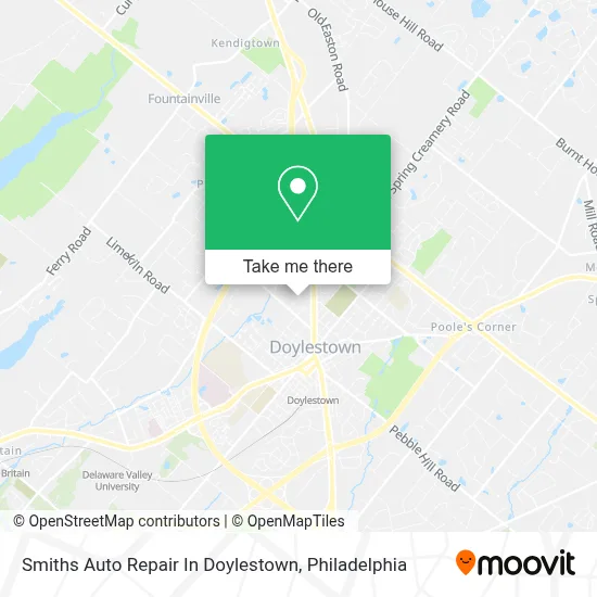 Smiths Auto Repair In Doylestown map