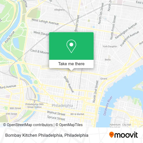 Bombay Kitchen Philadelphia map