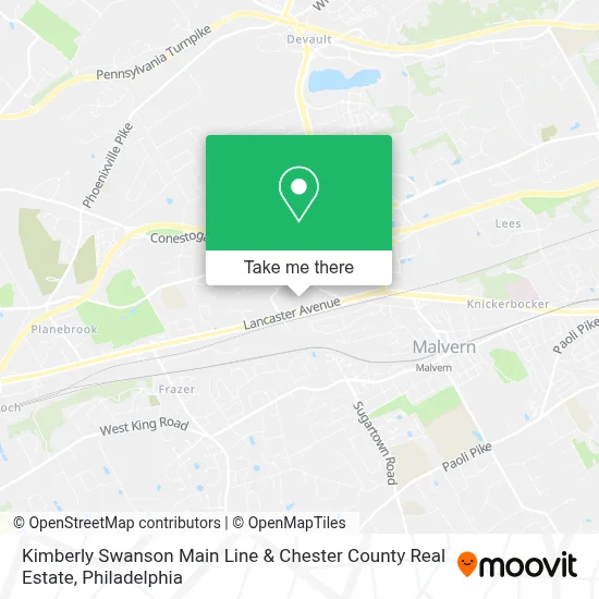 Kimberly Swanson Main Line & Chester County Real Estate map